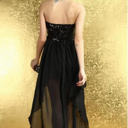 Clearance - Sequins Strapless Cocktail Chiffon..