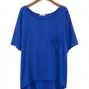 Slouchy Shirt With Draped Pocket