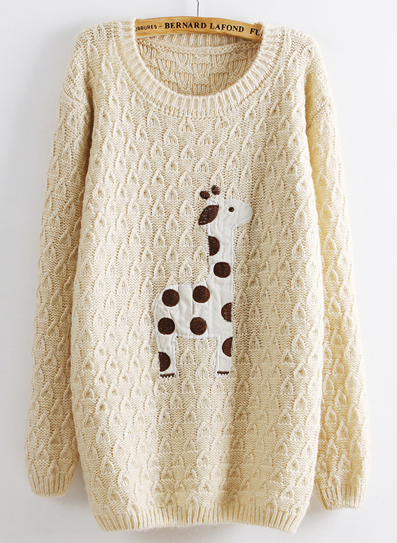 Clearance - Lovely Dots Giraffe Sweater - Beige Available Only