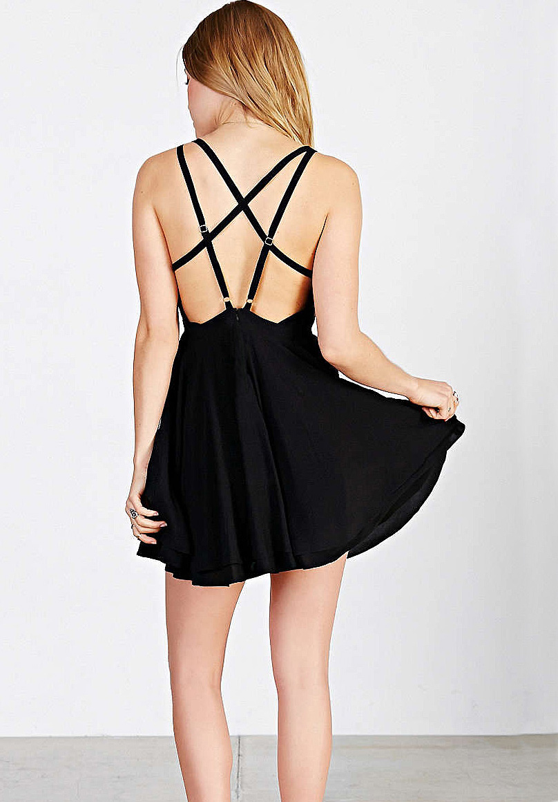 Double Straps Cross Back Chiffon Full Dress Terracotta main image 0
